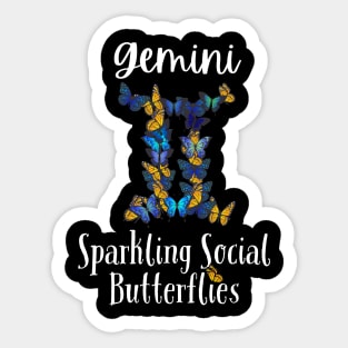 Funny Gemini Zodiac Sign - Gemini, Sparkling Social Butterflies Sticker